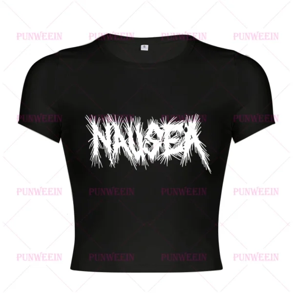 Nausea Vintage Y2k 90s Harajuku Tank Top Chic metal Gothic Graphic emo girl sweetheart Punk Sleeveless Streetwear Sexy slim top – Image 6