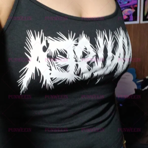 Nausea Vintage Y2k 90s Harajuku Tank Top Chic metal Gothic Graphic emo girl sweetheart Punk Sleeveless Streetwear Sexy slim top – Image 2