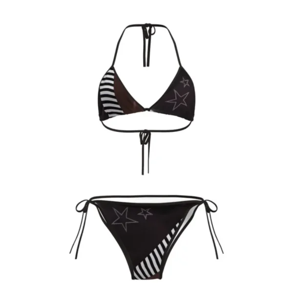 Y2K Millennium Punk Subculture Women's Sexy Bikini Set Summer American Retro Gothic Strap Hanging Neck Swimsuit Bra emo – Image 5