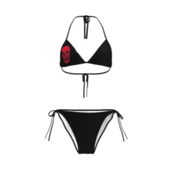 Y2K Millennium Punk Subculture Women's Sexy Bikini Set Summer American Retro Gothic Strap Hanging Neck Swimsuit Bra emo – Image 4